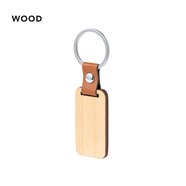 Llavero rectangular madera