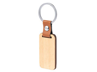 Llavero rectangular madera