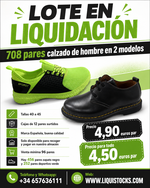 Stock zapatos de hombre 4,50 euros