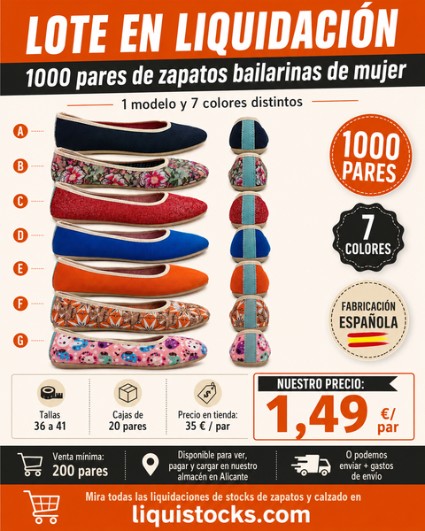 Stock calzado bailarinas 1,49 euros