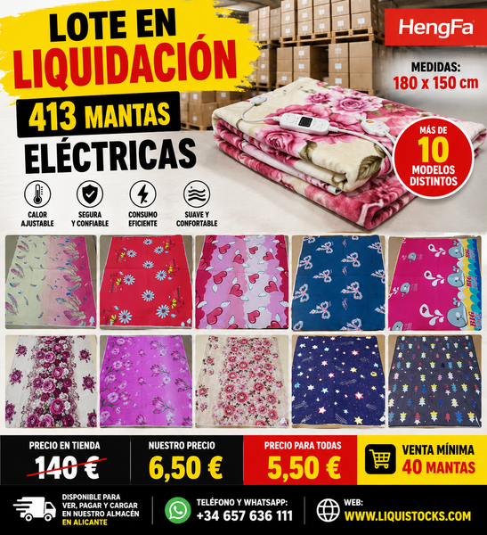 Stock mantas eléctricas a 5,50 euros