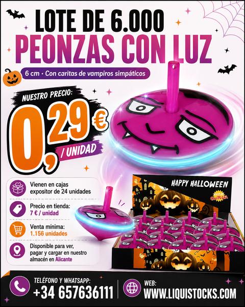 Venta al por mayor peonzas con luz a 0,29 euros