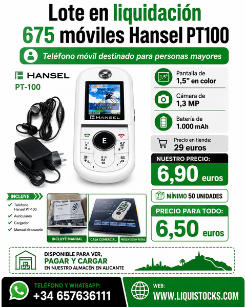 Stock moviles hansel pt100 a 6,50 euros