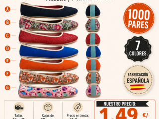Stock calzado bailarinas 1,49 euros
