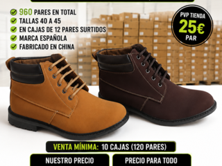 Venta al por mayor stock botas hombre