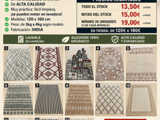 Miniatura 1 de Stock de alfombras algodon 13,50 unidad