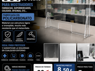 Stock mamparas de cobro a 7,90 euros