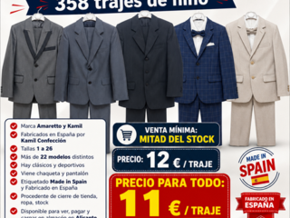 Trajes de niño - venta al por mayor - liquidaciones de stocks