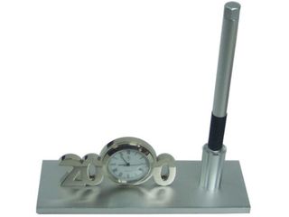 15 unidades de escribanía aluminio reloj y bolígrafo 15x5x5cm