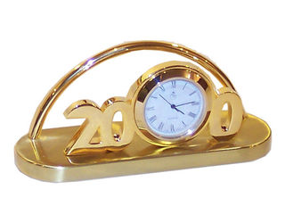 30 unidades de porta-tarjetas de latón dorado con reloj 12x6x4cm
