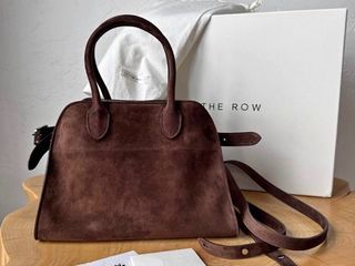 The row margaux 10 in dark brown suede with a dust bag original