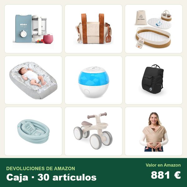 Caja de 30 devoluciones de amazon · bebé y puericultura · 881 € de valor en amazon