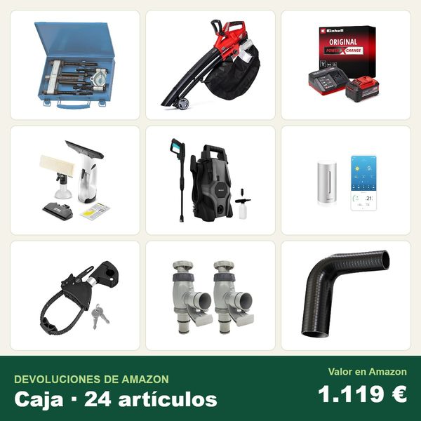 Caja de 24 devoluciones de amazon · bricolaje e industrial · 1.119 € de valor en amazon