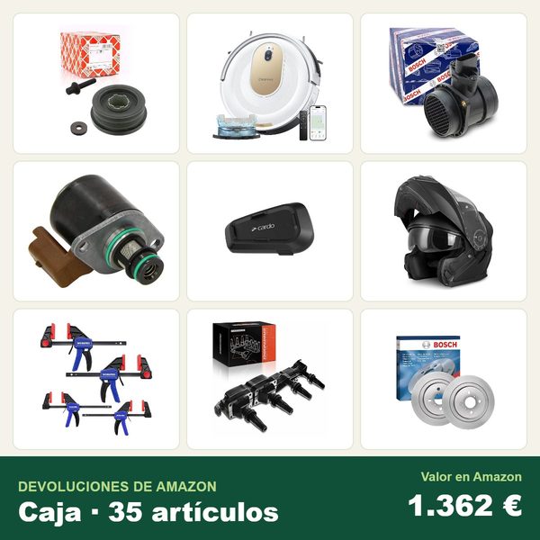 Caja de 35 devoluciones de amazon · recambios y accesorios de coche · 1.362 € de valor en amazon