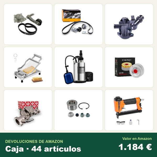 Caja de 44 devoluciones de amazon · recambios y accesorios de coche · 1.184 € de valor en amazon