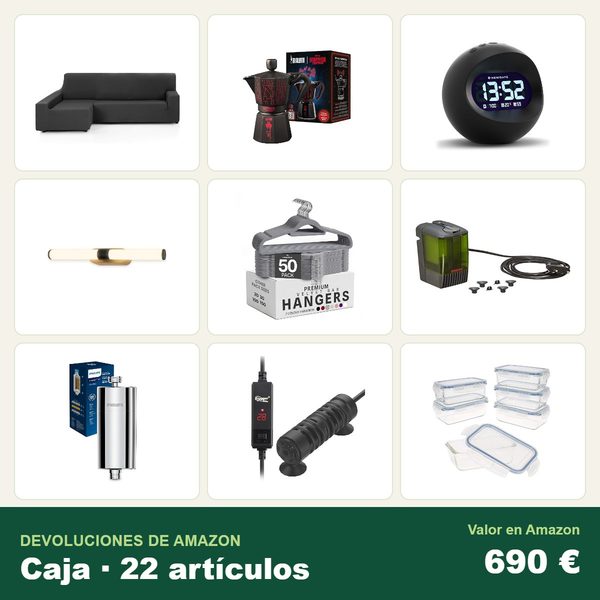 Caja de 22 devoluciones de amazon · hogar · 690 € de valor en amazon