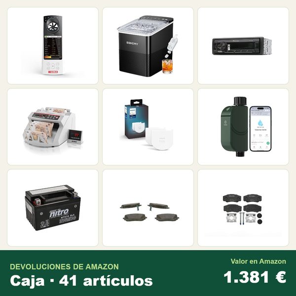Caja de 41 devoluciones de amazon · recambios y accesorios de coche · 1.381 € de valor en amazon
