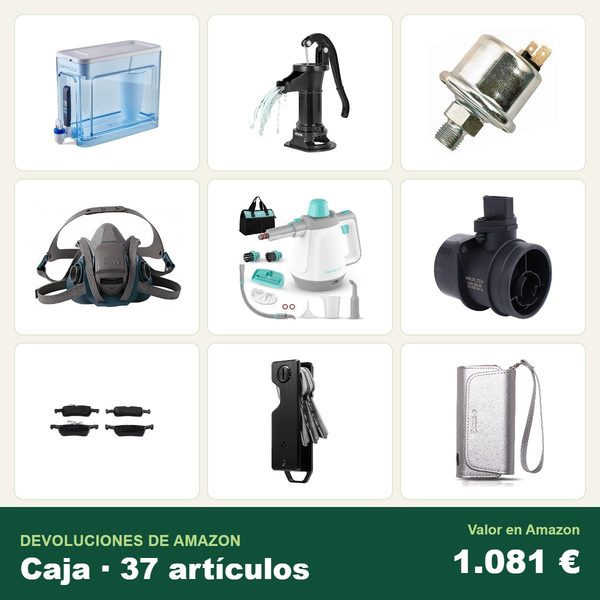 Caja de 37 devoluciones de amazon · bricolaje e industrial · 1.081 € de valor en amazon