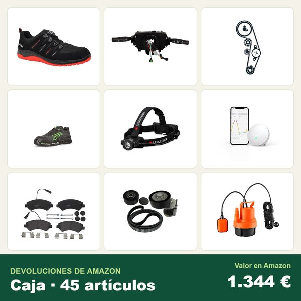 Caja de 45 devoluciones de amazon · recambios y accesorios de coche · 1.344 € de valor en amazon
