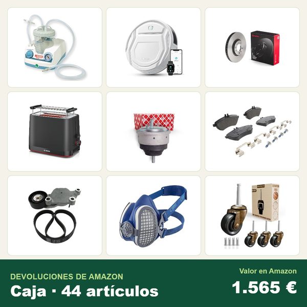 Caja de 44 devoluciones de amazon · recambios y accesorios de coche · 1.565 € de valor en amazon