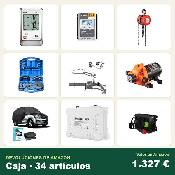 Caja de 34 devoluciones de amazon · recambios y accesorios de coche · 1.327 € de valor en amazon