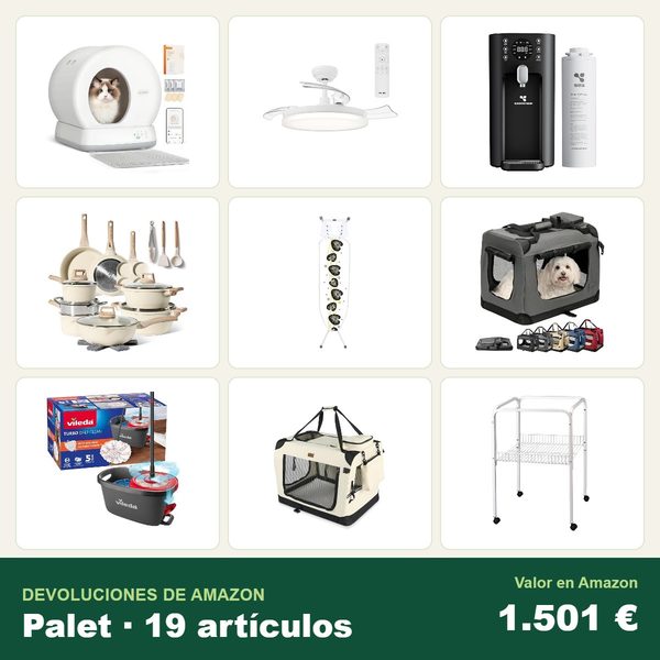 Palé de 19 devoluciones de amazon · menaje y cocina · 1.501 € de valor en amazon