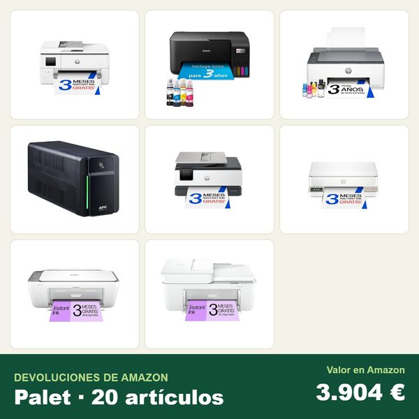 Palé de 20 devoluciones de amazon · electrónica · 3.904 € de valor en amazon