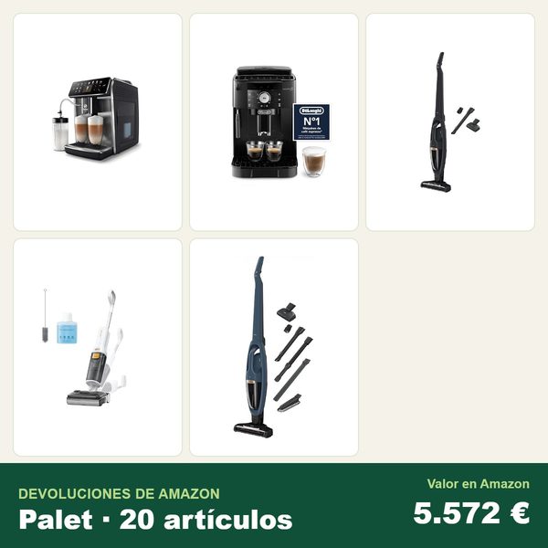 Palé de 20 devoluciones de amazon · pequeño electrodoméstico · 5.572 € de valor en amazon