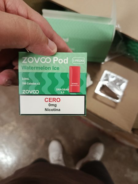 Lote 850 packs vaper zovoo dragbar 2.0 – pipa + 6 pods 0 mg – 6 €/pack