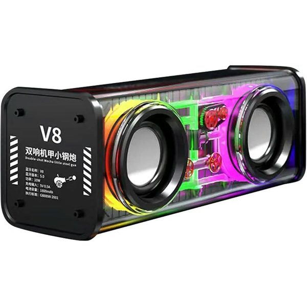 Lote 46 altavoces bluetooth transparentes con luces led rgb 10 w – nuevos