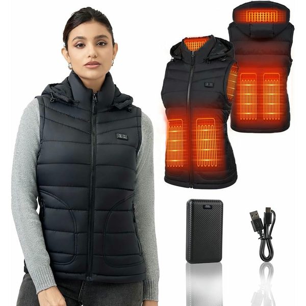 Lote 17 chalecos calefactables de mujer con capucha talla l – nuevos