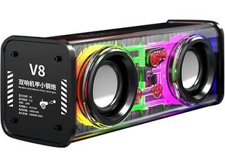 Lote 46 altavoces bluetooth transparentes con luces led rgb 10 w – nuevos