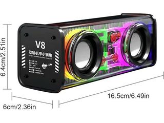 Lote 46 altavoces bluetooth transparentes con luces led rgb 10 w – nuevos