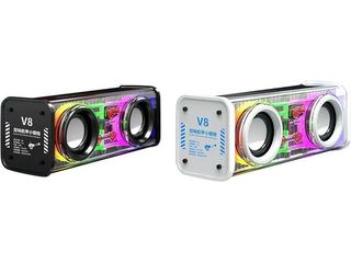 Lote 46 altavoces bluetooth transparentes con luces led rgb 10 w – nuevos