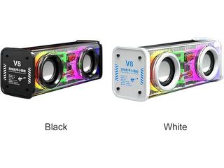 Lote 46 altavoces bluetooth transparentes con luces led rgb 10 w – nuevos