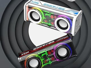 Lote 46 altavoces bluetooth transparentes con luces led rgb 10 w – nuevos