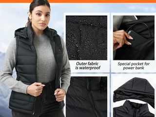 Lote 17 chalecos calefactables de mujer con capucha talla l – nuevos