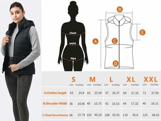 Lote 17 chalecos calefactables de mujer con capucha talla l – nuevos