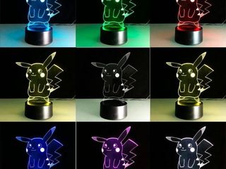 Lote 18 lámparas 3d infantiles led 16 colores con mando – nuevas